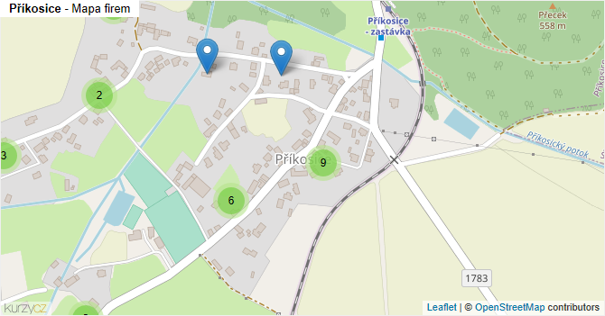 Příkosice - mapa firem
