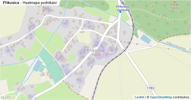 Příkosice - mapa podnikání