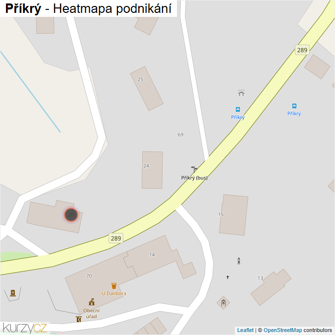 Mapa Příkrý - Firmy v obci.