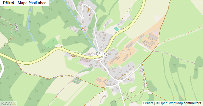 Příkrý - mapa části obce