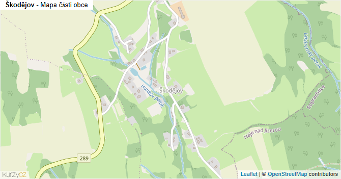 Škodějov - mapa části obce