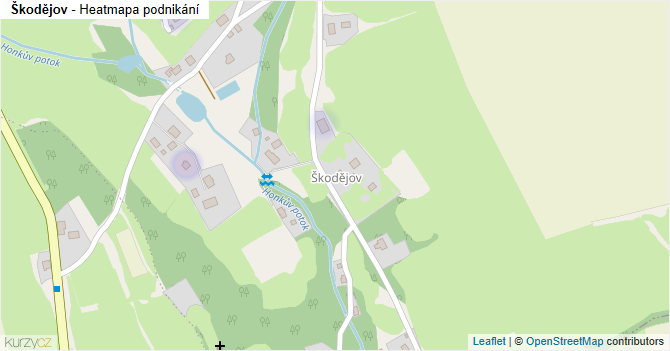 Škodějov - mapa podnikání