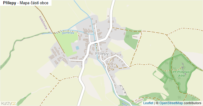 Přílepy - mapa části obce