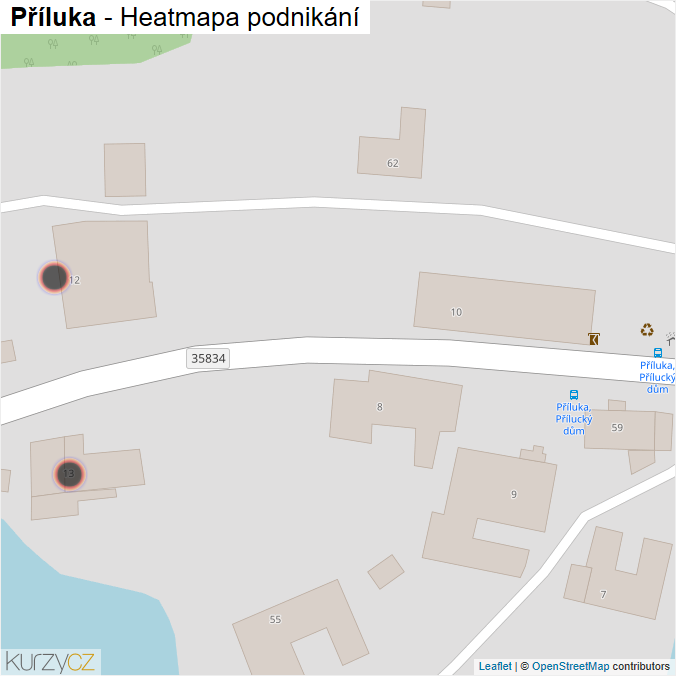Mapa Příluka - Firmy v obci.