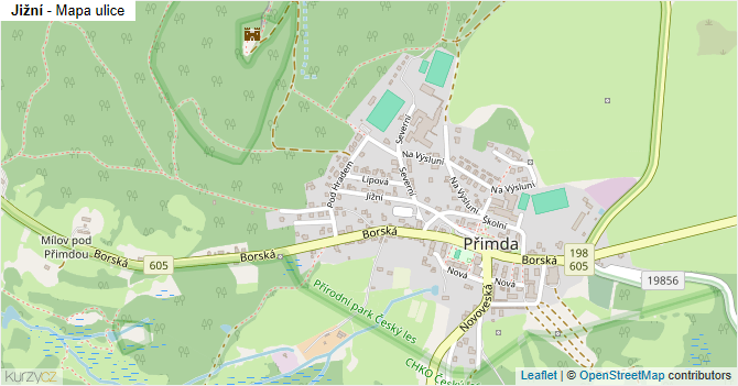 Jižní - mapa ulice