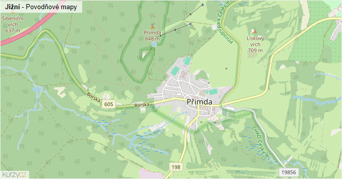 Jižní - záplavové mapy stoleté vody