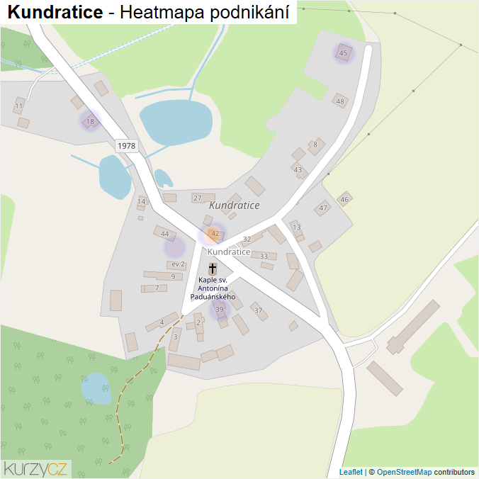 Mapa Kundratice - Firmy v části obce.