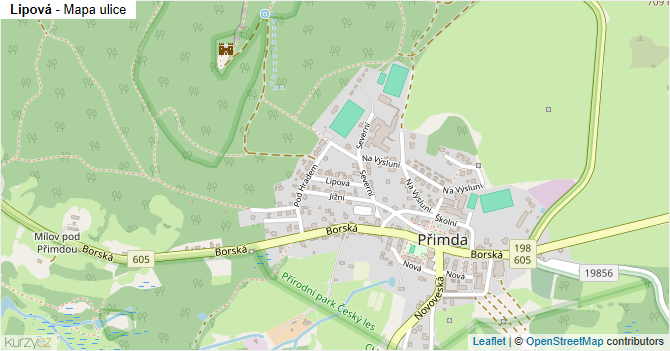 Lipová - mapa ulice