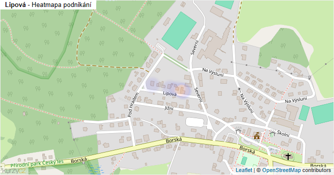 Lipová - mapa podnikání