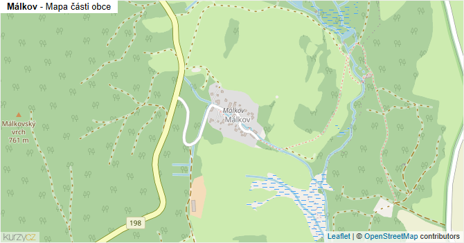 Málkov - mapa části obce