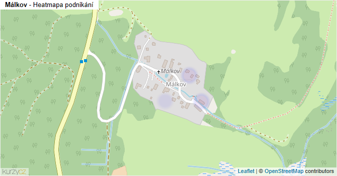 Málkov - mapa podnikání