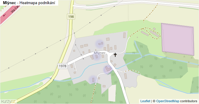 Mlýnec - mapa podnikání