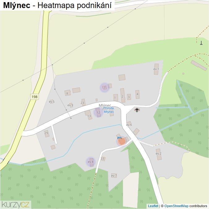 Mapa Mlýnec - Firmy v části obce.