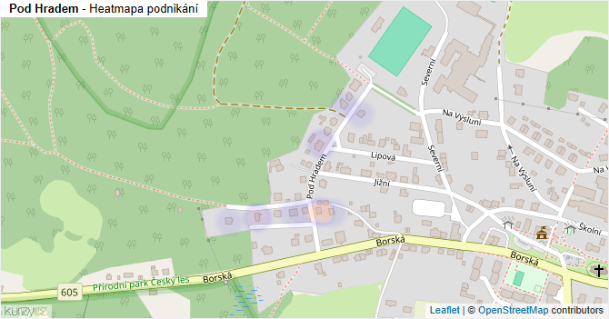 Pod Hradem - mapa podnikání