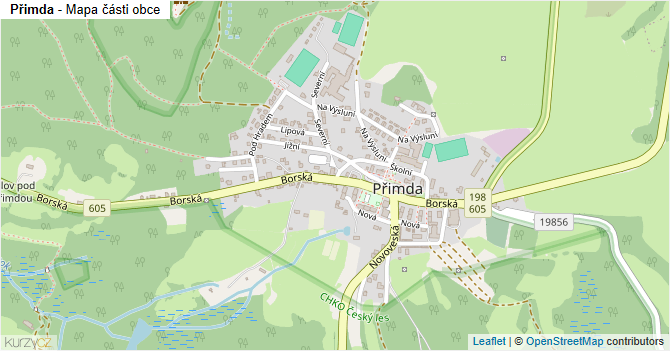 Přimda - mapa části obce