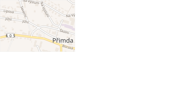 Severní v obci Přimda - mapa ulice