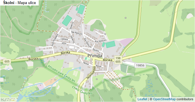 Školní - mapa ulice