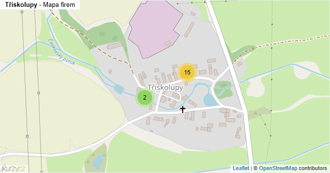 Třískolupy - mapa firem