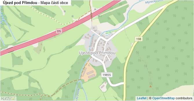 Újezd pod Přimdou - mapa části obce