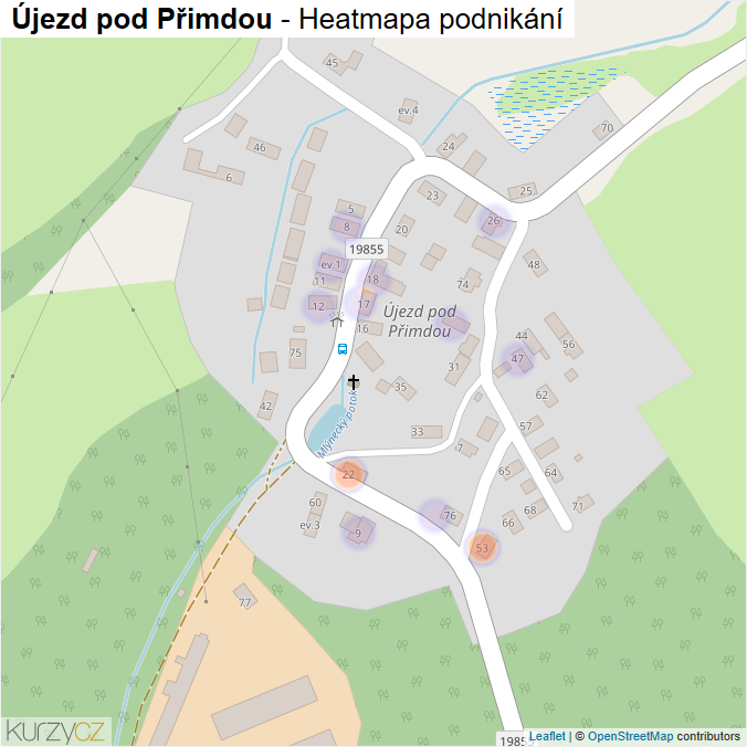 Mapa Újezd pod Přimdou - Firmy v části obce.