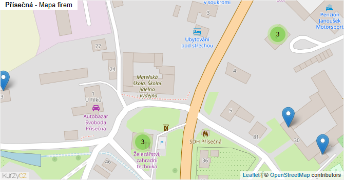 Přísečná - mapa firem