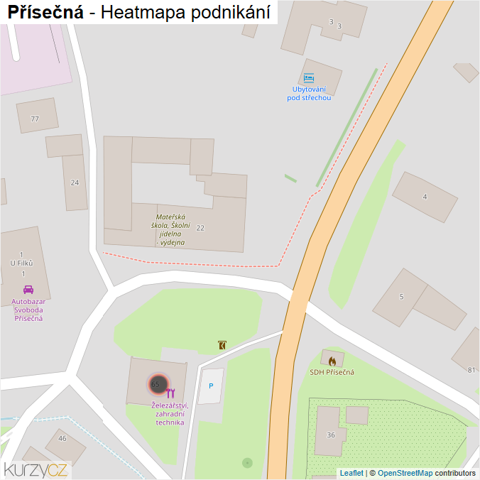 Mapa Přísečná - Firmy v obci.