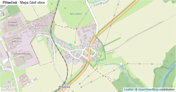 Přísečná - mapa části obce