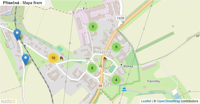 Přísečná - mapa firem