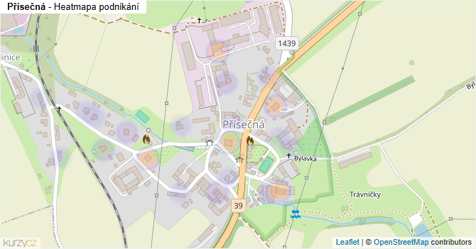 Přísečná - mapa podnikání