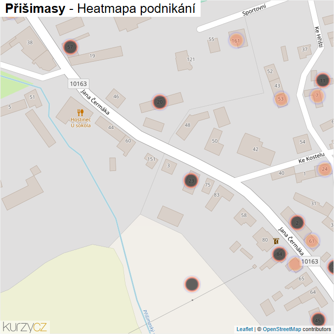 Mapa Přišimasy - Firmy v obci.