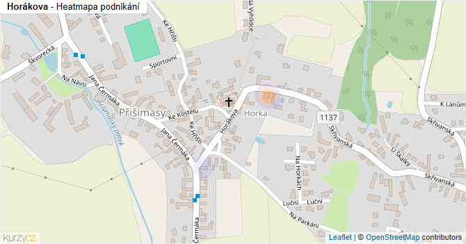 Horákova - mapa podnikání