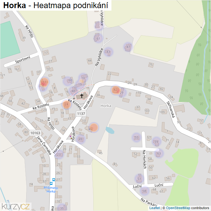 Mapa Horka - Firmy v části obce.