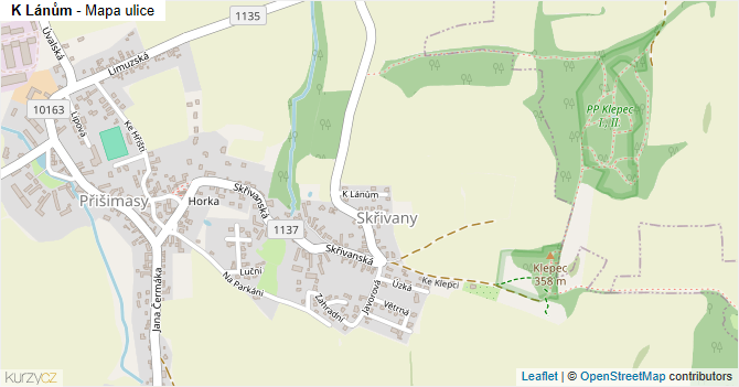 K Lánům - mapa ulice