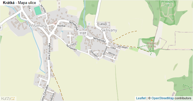 Krátká - mapa ulice