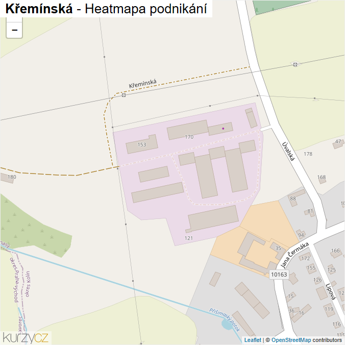 Mapa Křemínská - Firmy v ulici.