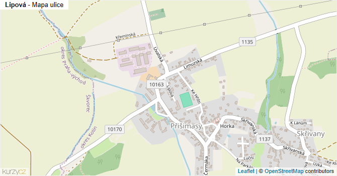Lipová - mapa ulice