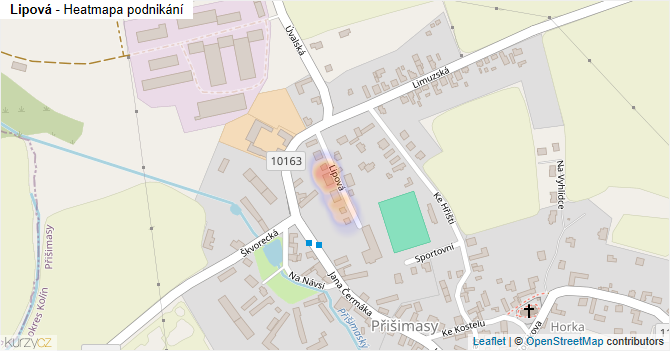 Lipová - mapa podnikání
