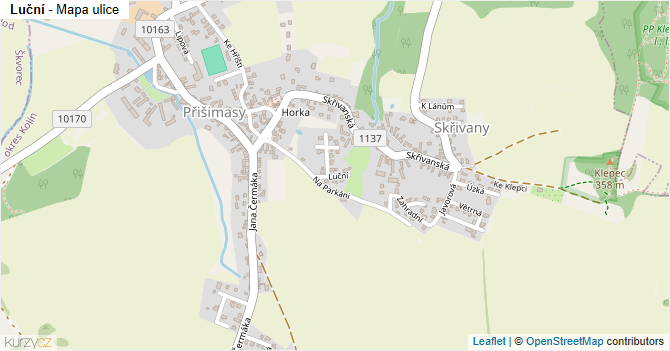 Luční - mapa ulice