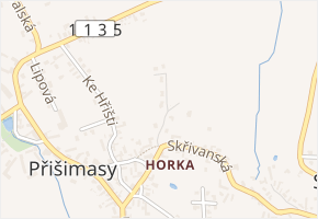 Na Vyhlídce v obci Přišimasy - mapa ulice