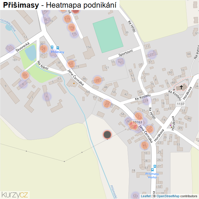 Mapa Přišimasy - Firmy v části obce.