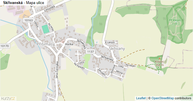 Skřivanská - mapa ulice