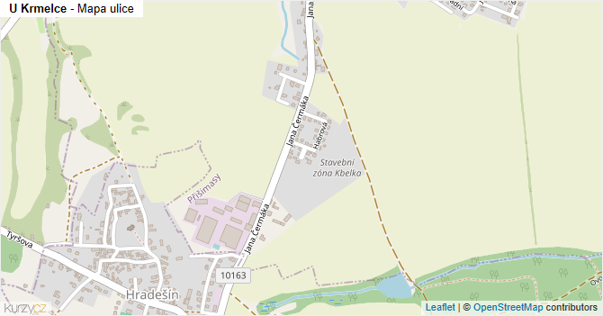 U Krmelce - mapa ulice