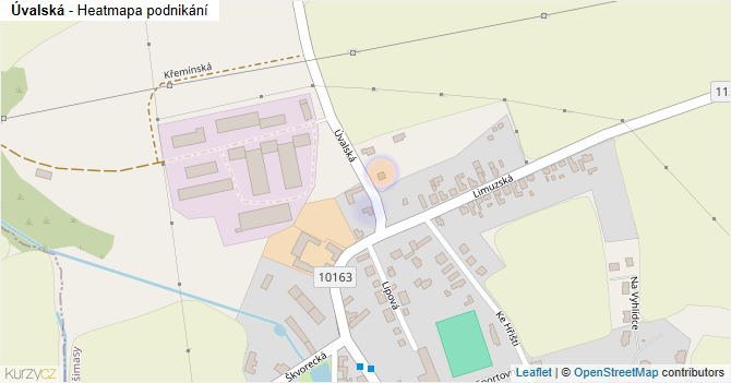 Úvalská - mapa podnikání