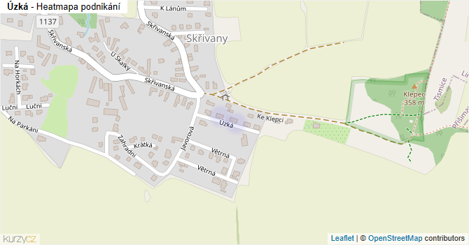 Úzká - mapa podnikání