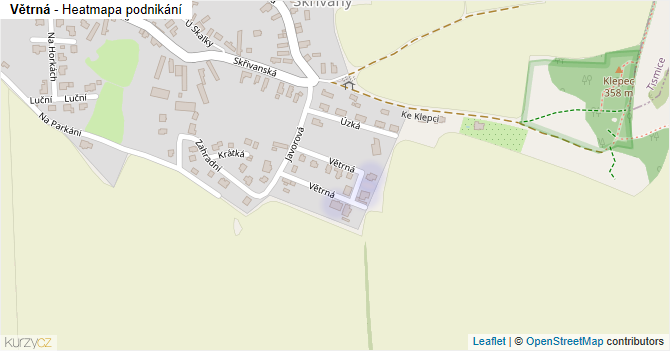 Větrná - mapa podnikání