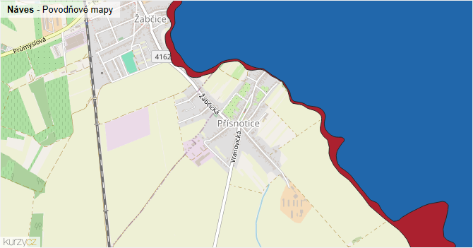 Náves - záplavové mapy stoleté vody