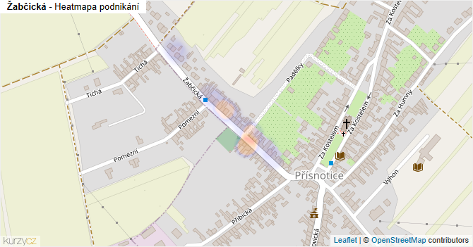 Žabčická - mapa podnikání