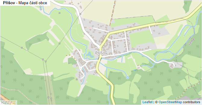 Příšov - mapa části obce