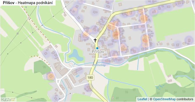 Příšov - mapa podnikání