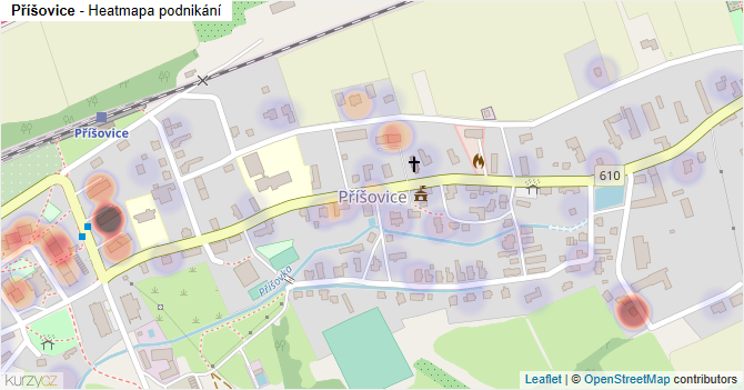 Příšovice - mapa podnikání